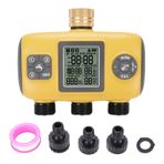 Sprinkler Zamanlayıcı, 3 Outlet Otomatik Damla Kontrolör Enerji Verimli Sulama Damlama Sistemleri Açık Ekranlı Dijital Yağmur Gecikme Sulama Zamanlayıcısı, Çim, Havuz Için