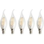 Sprout Store 5 Adet Kıvrık Buji Ampul 4W Şeffaf Filament Rustik LED Ampul – E14 Duy, 3200K Günışığı Işık - Cata - Avize Ampulü