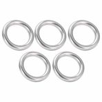 SPYMINNPOO 5 adet Tekne Yuvarlak Yüzük Paslanmaz Çelik 304 Dikişsiz Kaynaklı O Tipi Asma Halkası Hamak Yoga için (6 x 30 mm)