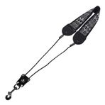SPYMINNPOO Metal Kancalı Nakış Saksafon Boyun Askısı, Alto Tenor Sax Için Ergonomik Tasarım, Ayarlanabilir 49-61cm, Saksafon Aksesuarları (TS‑10 Siyah Beyaz Nakış)