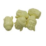 SQMSK 15-25MM 10 adet fildişi reçine mercan buda kafa boncuk Charm kolye buda kafa ara boncuk takı yapımı için Tibet buda boncuk