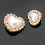 SQMSK 5/10 adet 23/30mm kalp Rhinestones inci düğmeler büyük Metal düğme düğün dekorasyon DIY alaşım kristal dikiş giyim takım elbise ceket aksesuarları