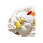 Square 35 cm Sevimli Tombul Tavuk Budu Köpek Bebek Lahana Domuz Peluş Oyuncak (Yurt Dışından) - Beyaz - Gümüş