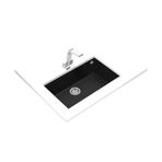 SQUARE 72.40 TG Black Siyah Teka Tezgah Altı Granit evye