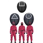 Squid Game Kalamar Oyunu Kostum Maskeleri 3 Model Asker Maskesi Orjinal Boylar