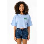 Squid Game Player 001 Bebe Mavi Kadın Crop Tshirt