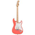 Squier 0373202511 Sonic Stratocaster HSS Elektro Gitar (Tahitian Coral) | Mercan Rengi Akçaağaç Klavye ve Beyaz Pickguar