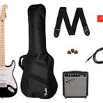 Squier Serisi Stratocaster Pack MN Black - Yeni Başlayan Elektrikli Gitar Kiti, Fender Play'de Ücretsiz Sanal Dersler İçerir