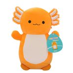 Squishmallows Hugmees Nico Turuncu Axolotl Peluş, 25,4 cm, Yumuşak Polyester Doldurulmuş Hayvan Beyaz Göbek