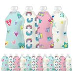Squooshi Yeniden kullanılabilir gıda çantası, 10'lu paket, 5 oz – Bebek gıda saklama kabı, çocuklar için sıkma torbası, yıkanabilir, dondurucu, kasa, 5 eğlenceli tasarım
