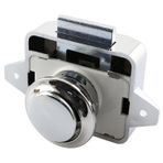 SQXBK Basmalı Düğme Yakalama Kilidi Çekmece Dolap Dolap Kapı Anahtarsız Mandal Topuzu Katamaran RV Camper Motor Ev Karavan Gümüş, Krom, Gümüş, Hole 26mm