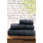 S&r 3'lü Banyo Havlu Seti - Hamam Havlu Takımı %100 Pamuk - Antrasit - Gri - 1 Adet Banyo Havlusu, 1 Adet El Havlusu, 1 Adet Yüz Havlusu