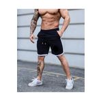 S&R FASHION Siyah Scuba Kumaş Cepli Spor Şort