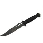 SR S008B Lejyoner Tırtıklı Outdoor Bıçağı 29 cm - Kauçuk Sap, Perçinli