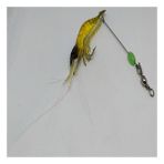 Sr Sazanrig Karides Shrimp Balık Yemi Fosforlu Kancalı 7.5 cm 5.5 gr Sahte Sarı Silikon Yem