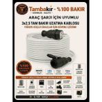 Srcelektronik 3x2.5 % Yüz Tam Bakır (1-25 Metre Arası) Kablolu Uzatma Seyyar.( Beyaz Eşya - Araç Şarjı - Karavan - Şantiye ve Bağ Bahçe Işleri Için Uygundur) Beyaz - Beyaz - Siyah - 10 METRE