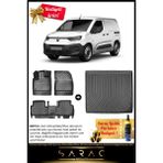Srcmats Citroen Berlingo 2019 Sonrası Shine/max/plus 3D Havuzlu Paspas & Demirsiz Bagaj Havuzu Seti+Hediyeli - Siyah