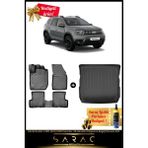 Srcmats Dacia Duster 4 Wd (4x4) 2023 Sonrası Araca Özel 3D Havuzlu Paspas & Bagaj Havuzu Seti - Siyah