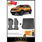 Srcmats Dacia Duster 4x2 2018-2022 Araca Özel 3D Havuzlu Paspas & Bagaj Havuzu Seti - Siyah