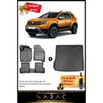 Srcmats Dacia Duster 4x2 Prestige 2018-2022 Araca Özel 3D Havuzlu Paspas & Bagaj Havuzu Seti - Siyah