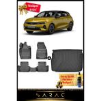 Srcmats Opel Astra L Benzin/dizel 2022 Sonrası 3D Havuzlu Paspas & Üst Bagaj Havuzu Seti+ - Siyah