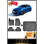 Srcmats Opel Astra L Elektrikli 2022 Sonrası 3D Havuzlu Paspas & Üst Bagaj Havuzu Seti+ - Siyah