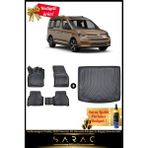 Srcmats Volkswagen Caddy 2020 Sonrası Araca Özel 3D Havuzlu Paspas & Bagaj Havuzu Seti - Siyah