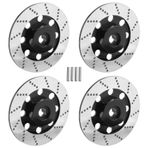 Sreuyong 4PCS Metal Brake Disc Wheel Rim Box Metal Hex Adapter 12mm for 1/10 D4 On-Road Racing RC Car Parts,Black