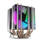 Sreuyong Cpu Air Cooler 6 Heat Pipes Twin-Tower Heatsink With 90Mm Rainbow Led Fans For 775/1150/1155/1156/1366