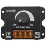 Sreuyong LED Light Adjuster DC 12-24V 30A/No Strobe with Knob Switch LED Light Bar Brightness Adjuster Dimmer