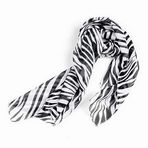 Sreuyong R Siyah Beyaz Şifon Şeritler Çizgili Kadın Şal Atkılar Wrap Pashmina Hediye, siyah beyaz