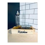 SRGlobal Kitchen Yazılı Ahşap Kasa Kutu Organizer Yağdanlık Sirke Altlık Mutfak Düzenleyici Baharatlık Standı