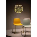 Sri Yantra Ahşap Duvar Sanatı, Meditasyon Duvar Dekoru, Kutsal Geometri Ev Dekorasyonu, MDF Tablo Çok Renkli - Sarı ve Turuncu 30 x 30 UNTNM274