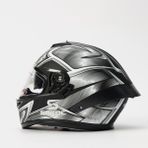 SRKOC Güneş Vizörlü İntercom Uyumlu Metalik Gri Full Face Motorsiklet Kaskı - XL