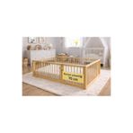 SRKYHOME CONSEPT 70 CM Yuvarlak Çıtalı Montessori Bebek Ve Çocuk Karyolası Doğal Ahşap Yatak