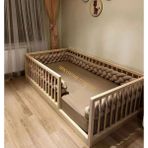 Srkyhomeconsept Montessori Çocuk Karyolası Ahşap 120 x 200 cm Koyu Kahverengi Tasarım ile - Ahşap - Koyu Kahverengi