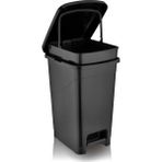 SRL-3030 Slim Pedallı Plastik Çöp Kovası Iç Kovalı 40 Lt Siyah - Çok Renkli