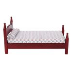 Srliya Mini Dollhouse Tek Kişilik Yatak, 1:12 Bebek Evi Için Ahşap Mobilya Aksesuarı, Minyatür Boyut, Çocuk Bebek Severler Için Harika, Ahşaptan Yapılmış, Yatak Ve Yastıklarla