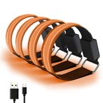 Srliya USB Şarj Edilebilir LED Bileklik - 4 Parça Yansıtıcı Işıklı Güvenlik Kol Bantları, Koşu, Bisiklete Binme Ve Koşu Gibi Açık Hava Sporları Için Ayarlanabilir (turuncu)