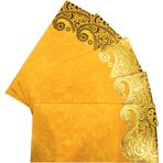srne Shagun Zarf Tasarımcı Seti Para Nakit Hediye Zarfı (5'li paket) Hint Düğün/Nişan/Diwali/Doğum Günü/Yıldönümü için (Sarı)
