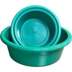 Srt 3'lü Saklama Kabı Seti–iç Içe Geçmeli Badya / Leğen – Mutfak ve Ev Içi Kullanım – Plastik Pratik Set - Yeşil