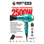 SRT Infinity 2500 W Fön Makinesi & Saç Kurutma Turbo Professional Seri 2.5m Uzun Kablolu İtalyan Motor Mavi