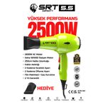 SRT Infinity 2500 W Fön Makinesi & Saç Kurutma Turbo Professional Seri 2.5m Uzun Kablolu İtalyan Motor Sarı