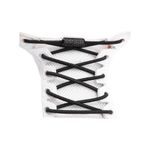srtfootcare Akıllı Vidalı Kilitli Elastik Outdoor Ayakkabı Bağcığı Yuvarlak 100cm 1 Çift Siyah