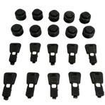 SRTfootcare Bağcık İçin Buton Model Akıllı Kilitl Mekanizması 5 Çift - 20 Parça (Siyah)