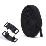SRTfootcare METAL Kilitli TakBırak Yeni Nesil Kilitli Elastik Ayakkabı Bağcığı, Tak Bırak Akıllı Lastik Bağcık 1 Çift (Siyah)