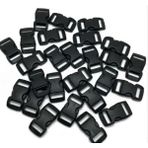 SRTfootcare Parakord Bileklik Için 3''8 Plastik Klips, Bileklik Kilidi 10 Adet - 10 mm - Siyah