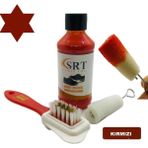 Srtfootcare Süet Nubuk Ayakkabı Bakım Boyası 110 gr ve 4 Yönlü Temizleme Fırçası - Kırmızı