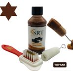 Srtfootcare Süet Nubuk Ayakkabı Bakım Boyası 110 gr ve 4 Yönlü Temizleme Fırçası - Toprak
