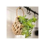 Ss Eral Koop Dekoratif Çok Amaçlı / Hasır Saksı Sepet / Askı Sepet / Duvar Sepet 10 x 10 cm - Krem